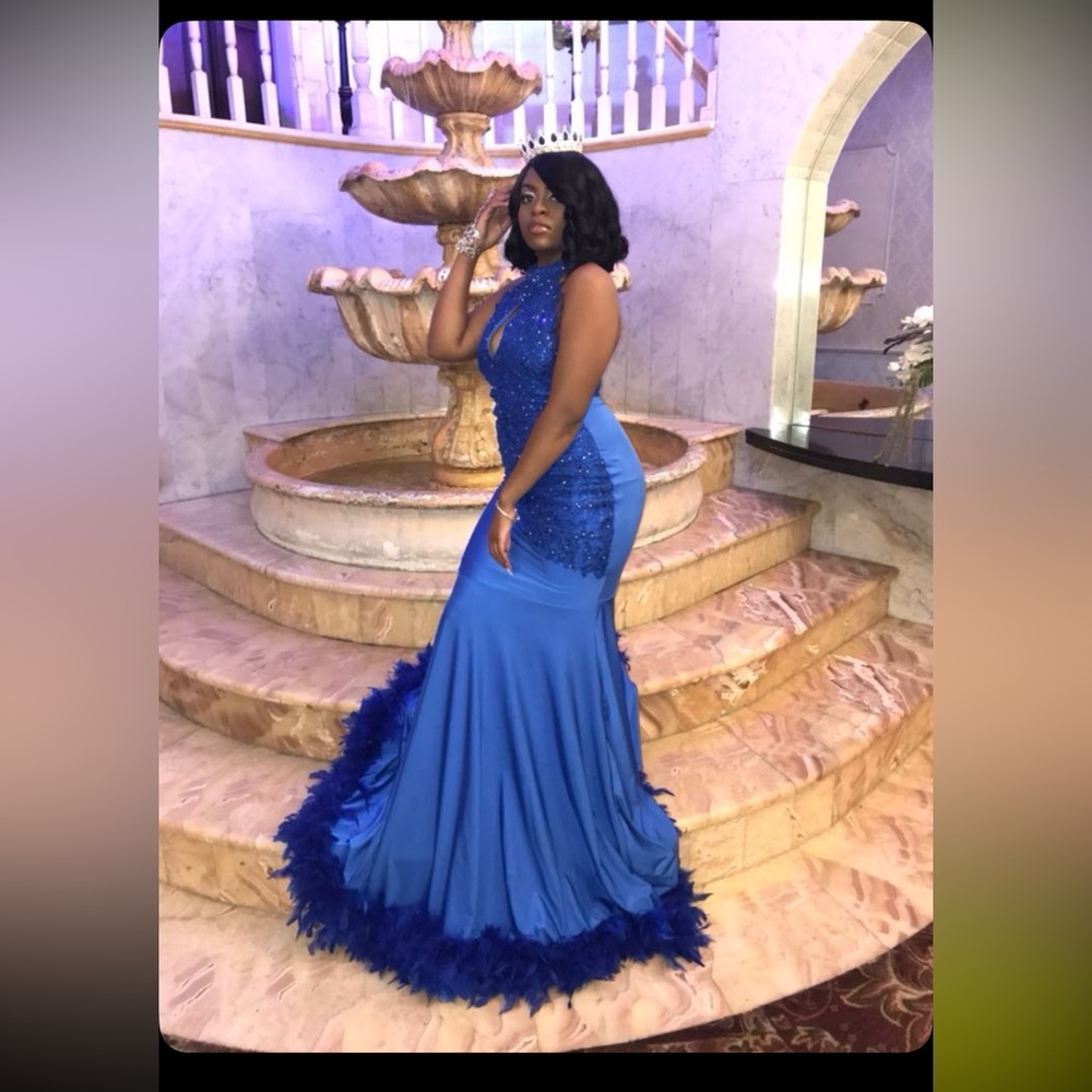 Elegant Blue Evening Gown PROM DRESS